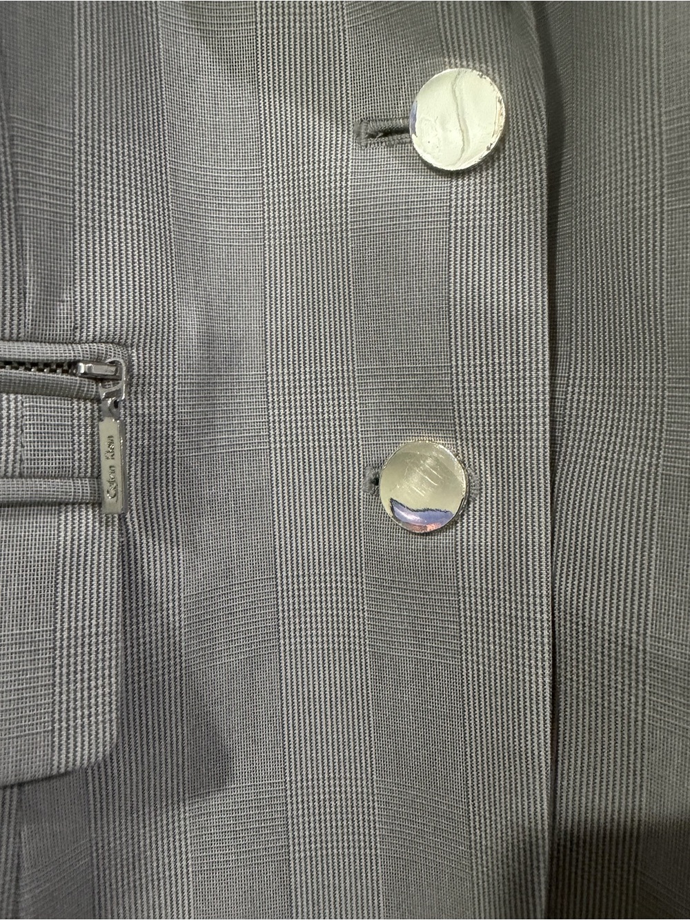 Calvin Klein Tailored plaid Light Gray Women’s Blazer - Picture 9 of 9